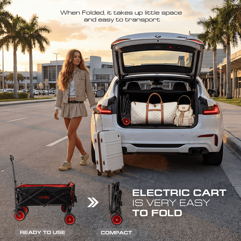 Load image into Gallery viewer, Compact Electric Camping Cart – Dual Motor &amp; Foldable Design
