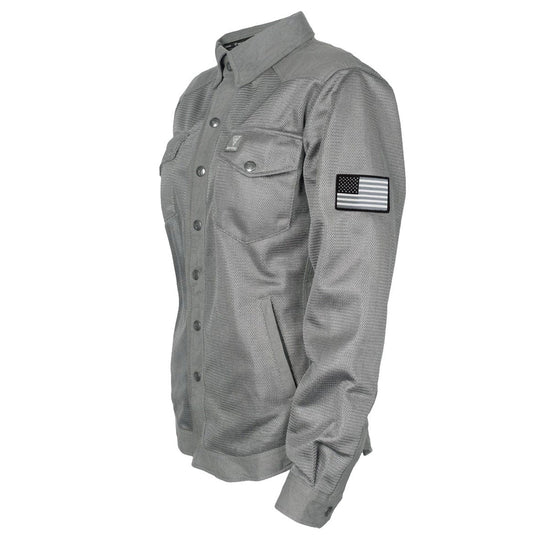 Protective Summer Mesh Shirt for Women - Grey Solid