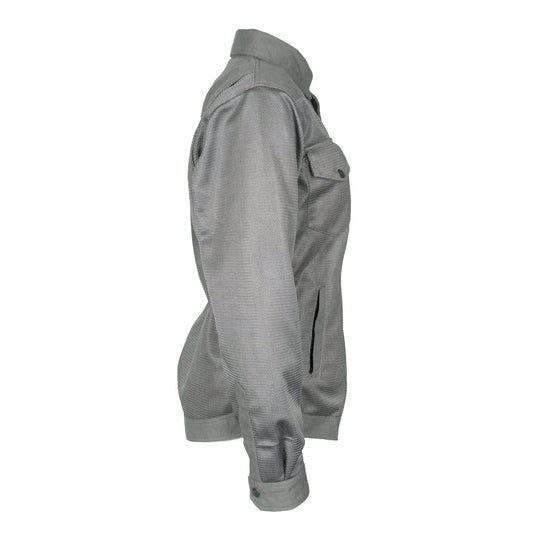Protective Summer Mesh Shirt for Women - Grey Solid