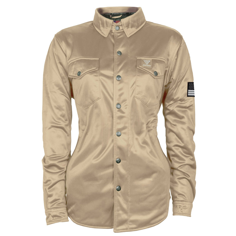 Load image into Gallery viewer, ‌Ultra Protective Shirt for Women - Khaki Solid with Pads
