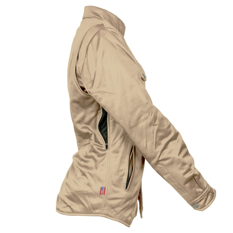 Load image into Gallery viewer, ‌Ultra Protective Shirt for Women - Khaki Solid with Pads
