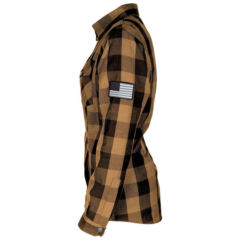 Load image into Gallery viewer, Protective Flannel Shirt for Women - Camel Checkered
