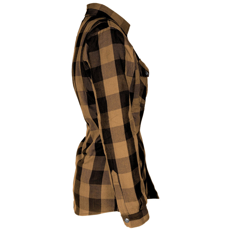 Load image into Gallery viewer, Protective Flannel Shirt for Women - Camel Checkered
