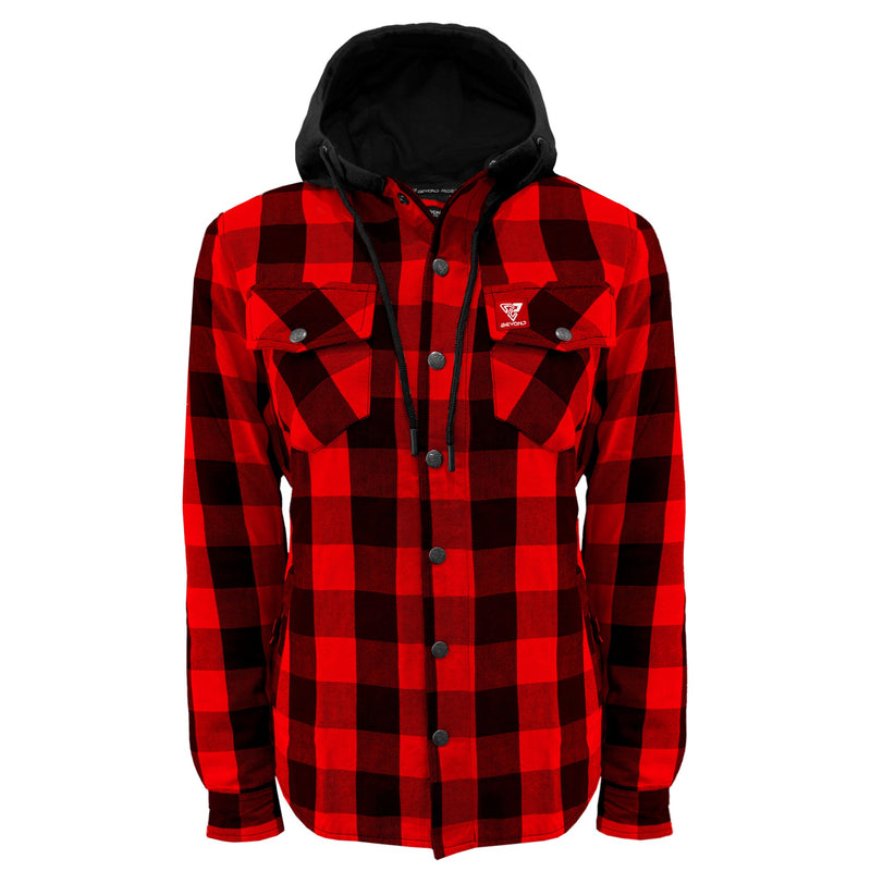 Load image into Gallery viewer, Protective Flannel Hoodie for Women - Red and Black Checkered
