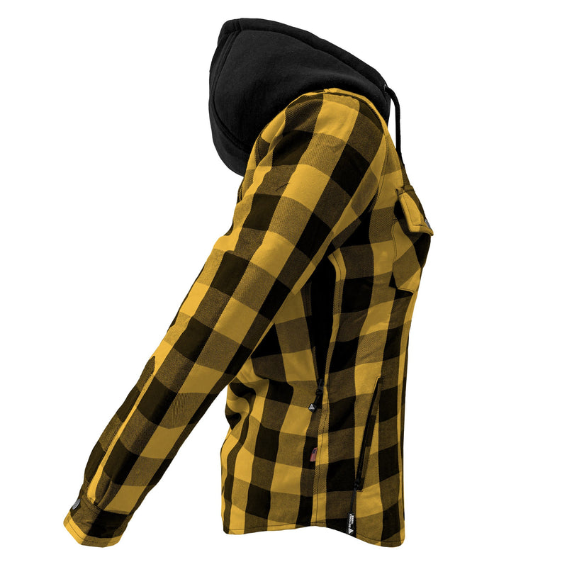 Load image into Gallery viewer, Protective Flannel Hoodie for Women - Yellow and Black Checkered
