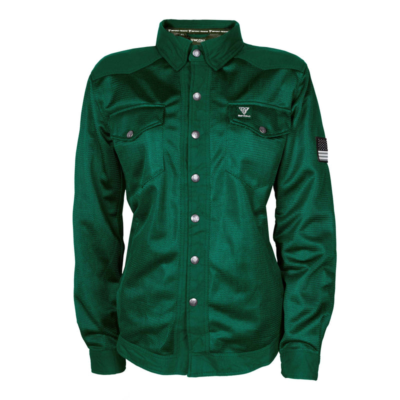 Load image into Gallery viewer, Protective Summer Mesh Shirt for Women - Dark Green Solid
