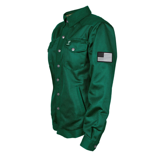 Protective Summer Mesh Shirt for Women - Dark Green Solid