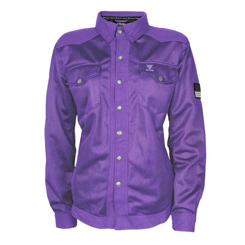 Load image into Gallery viewer, Protective Summer Mesh Shirt for Women - Purple Solid
