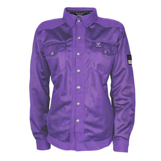 Protective Summer Mesh Shirt for Women - Purple Solid