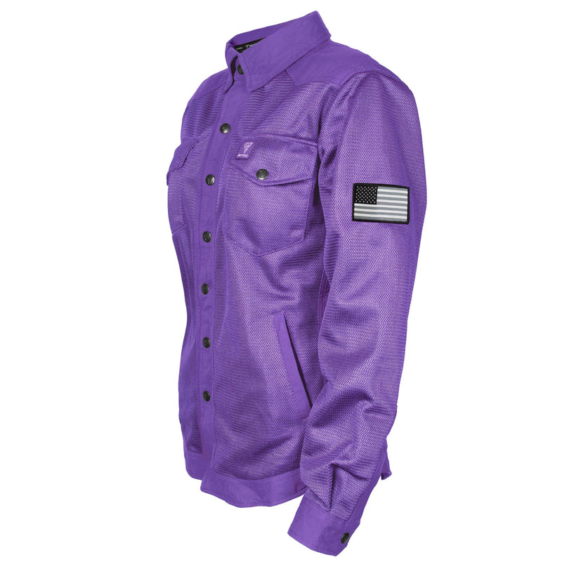 Load image into Gallery viewer, Protective Summer Mesh Shirt for Women - Purple Solid
