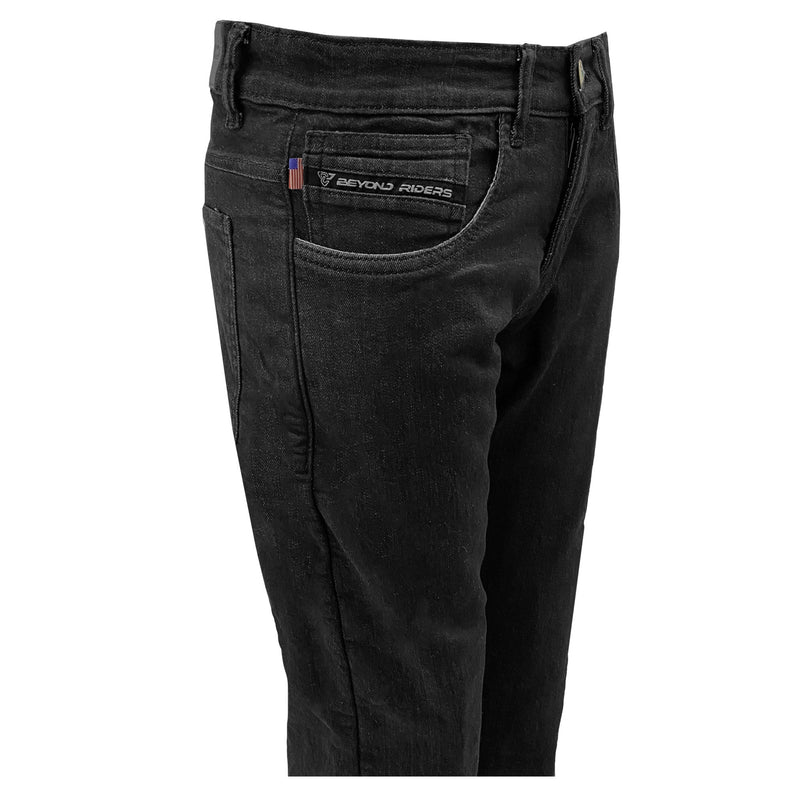Load image into Gallery viewer, Straight Leg Protective Denim Pants (Jeans) for Women - Black
