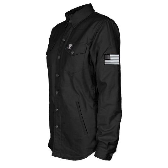 Protective Flannel Shirt for Women - Black Solid