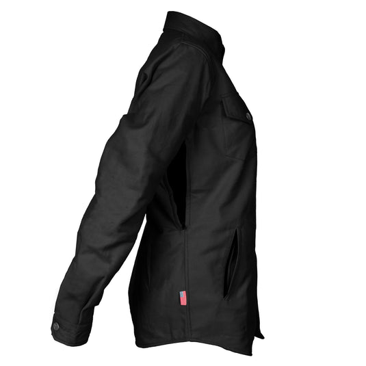 Protective Flannel Shirt for Women - Black Solid