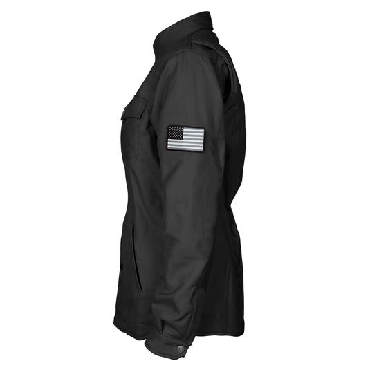 Protective Flannel Shirt for Women - Black Solid