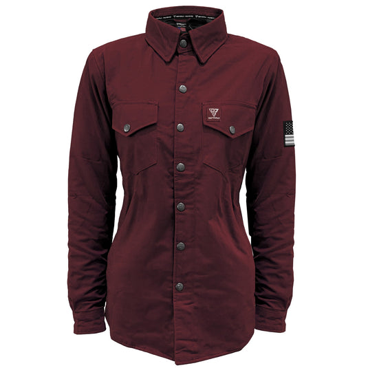 Protective Canvas Jacket for Women - Red Maroon