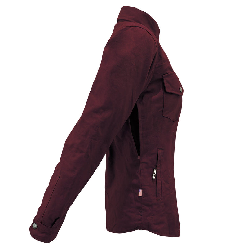 Load image into Gallery viewer, Protective Canvas Jacket for Women - Red Maroon
