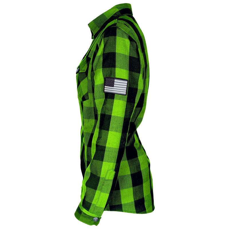 Load image into Gallery viewer, Protective Flannel Shirt for Women - Green Checkered
