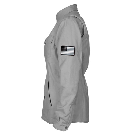 Protective Flannel Shirt for Women - Grey Solid