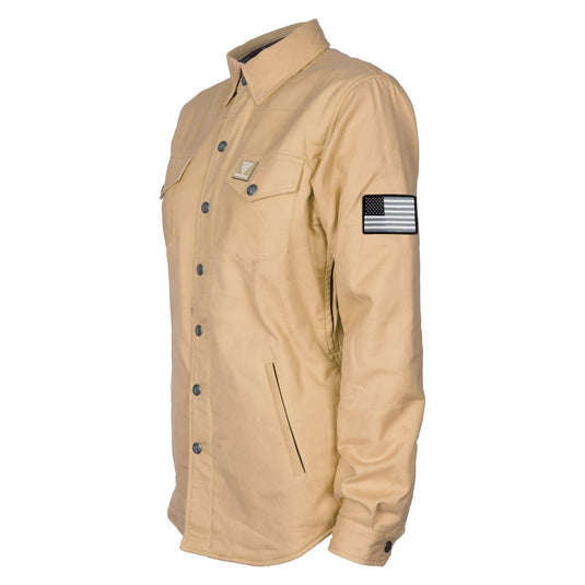 Protective Flannel Shirt for Women - Khaki Solid