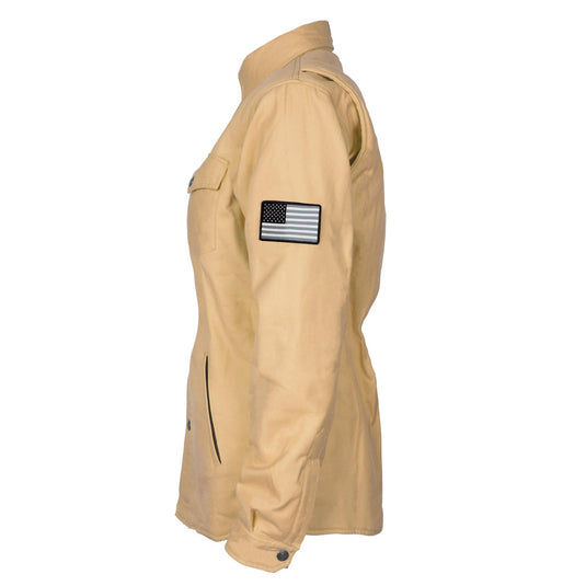 Protective Flannel Shirt for Women - Khaki Solid