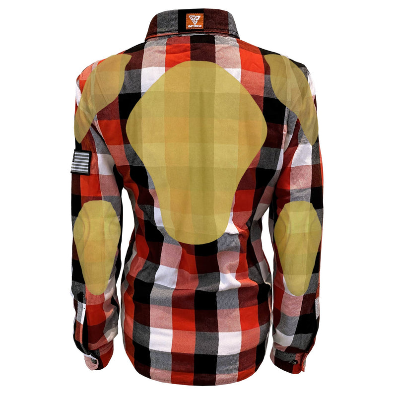 Load image into Gallery viewer, Protective Flannel Shirt for Women - Red Black White Checkered
