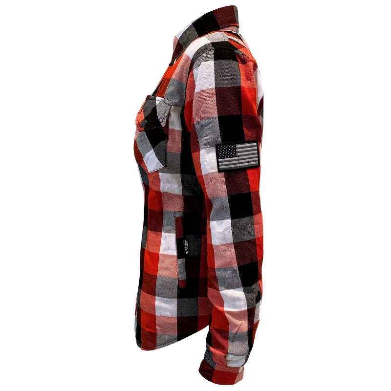 Load image into Gallery viewer, Protective Flannel Shirt for Women - Red Black White Checkered

