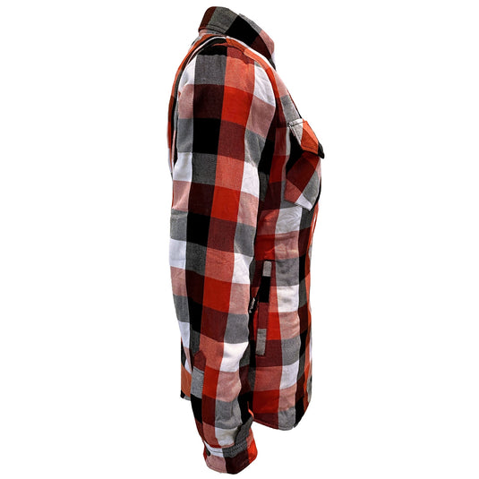 Protective Flannel Shirt for Women - Red Black White Checkered