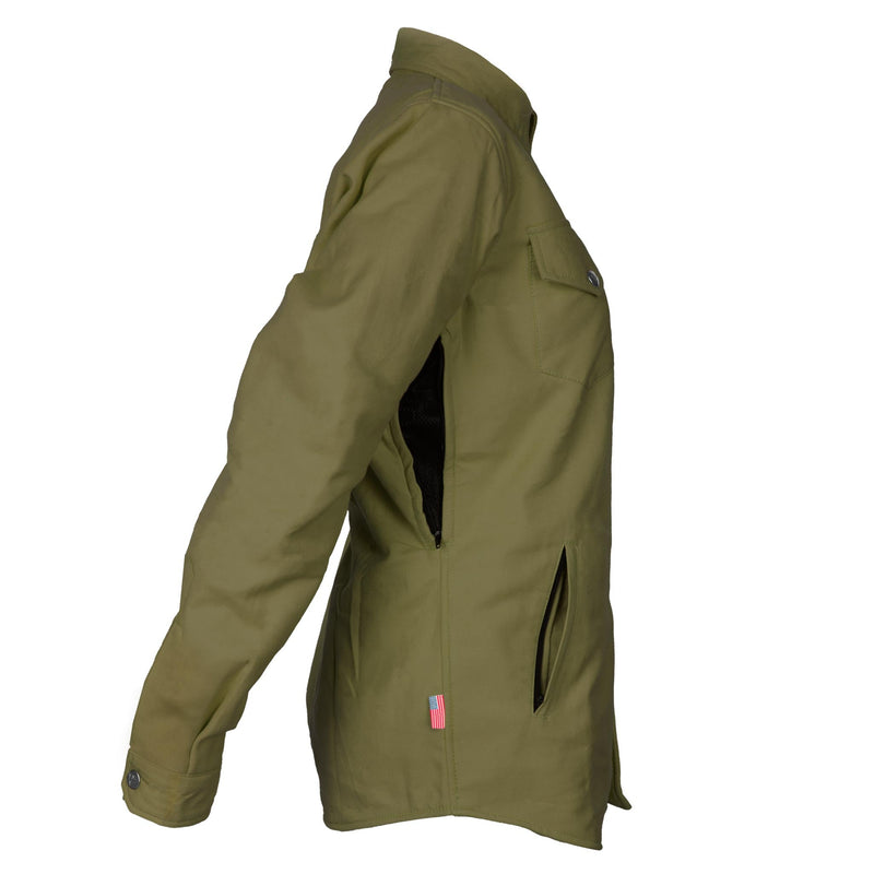 Load image into Gallery viewer, Protective Flannel Shirt for Women - Army Green Solid
