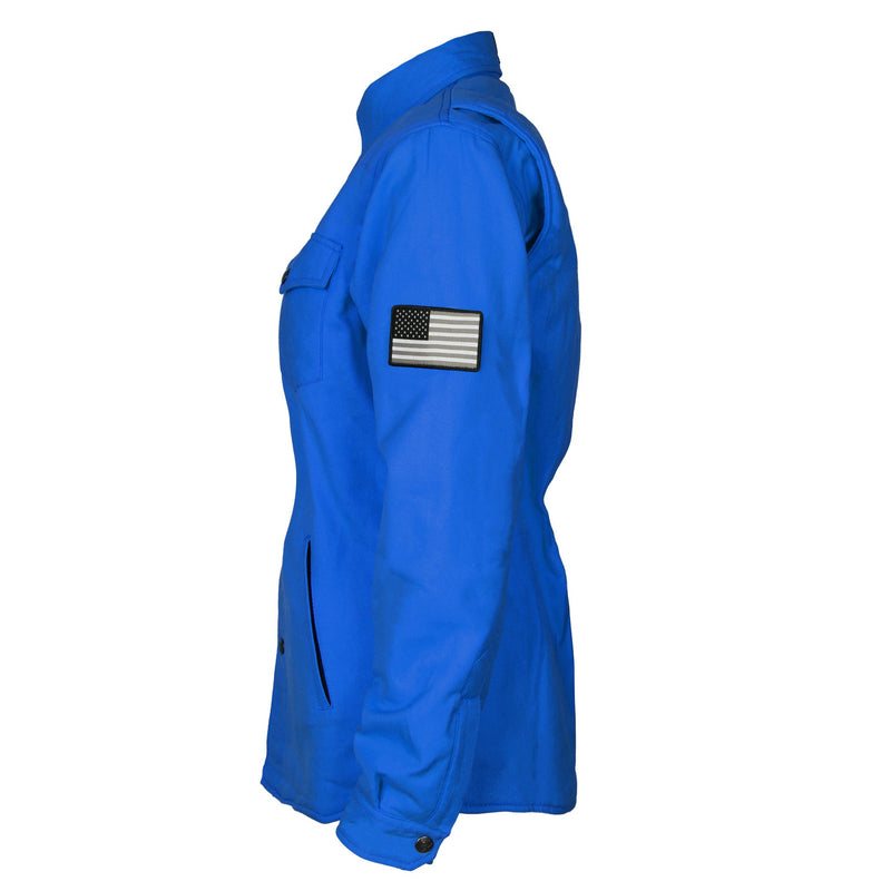 Load image into Gallery viewer, Protective Flannel Shirt for Women - Blue Solid with Pads
