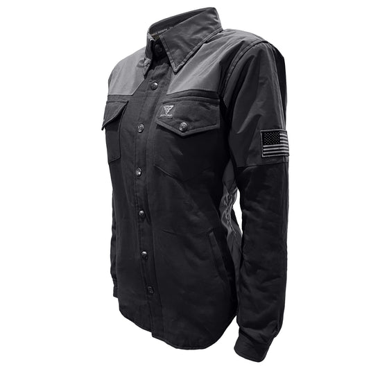 Flannel Reflective Shirt "Nightfall Nebula" for Women - Black