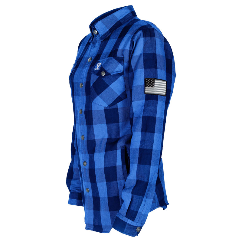 Load image into Gallery viewer, Protective Flannel Shirt for Women - Blue Checkered
