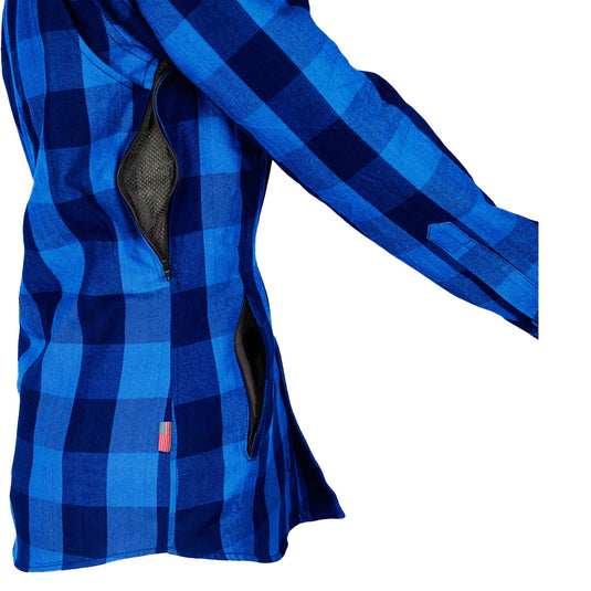 Protective Flannel Shirt for Women - Blue Checkered