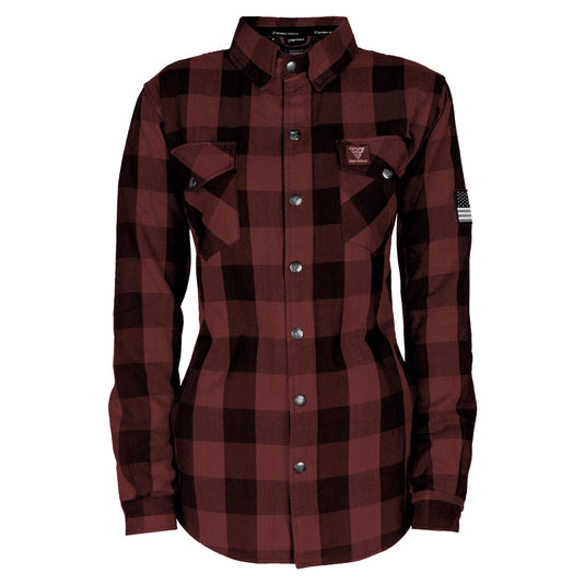 Protective Flannel Shirt for Women - Brown Checkered