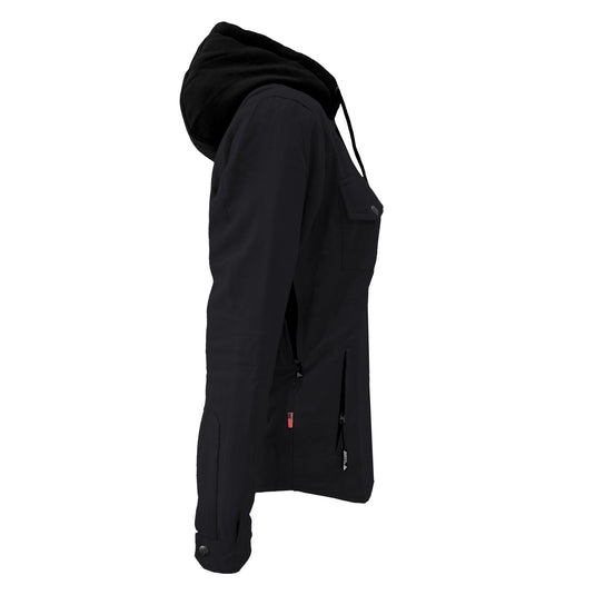 Protective Flannel Hoodie For Women - Black Solid