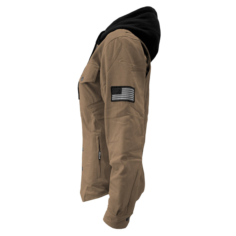 Load image into Gallery viewer, Protective Flannel Hoodie For Women - Camel Solid
