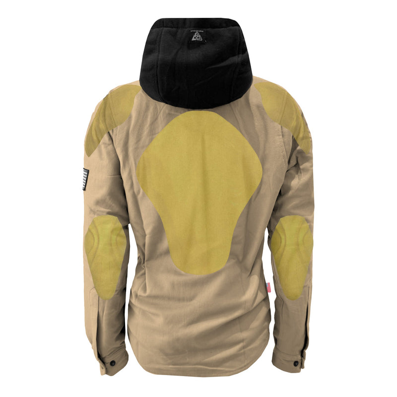 Load image into Gallery viewer, Protective Flannel Hoodie For Women - Khaki Solid
