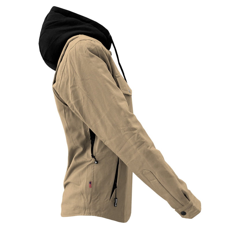 Load image into Gallery viewer, Protective Flannel Hoodie For Women - Khaki Solid

