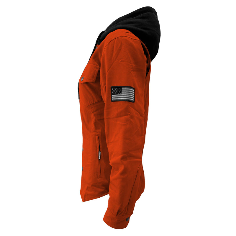 Load image into Gallery viewer, Protective Flannel Hoodie For Women - Orange Solid
