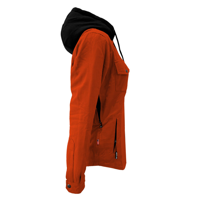 Load image into Gallery viewer, Protective Flannel Hoodie For Women - Orange Solid
