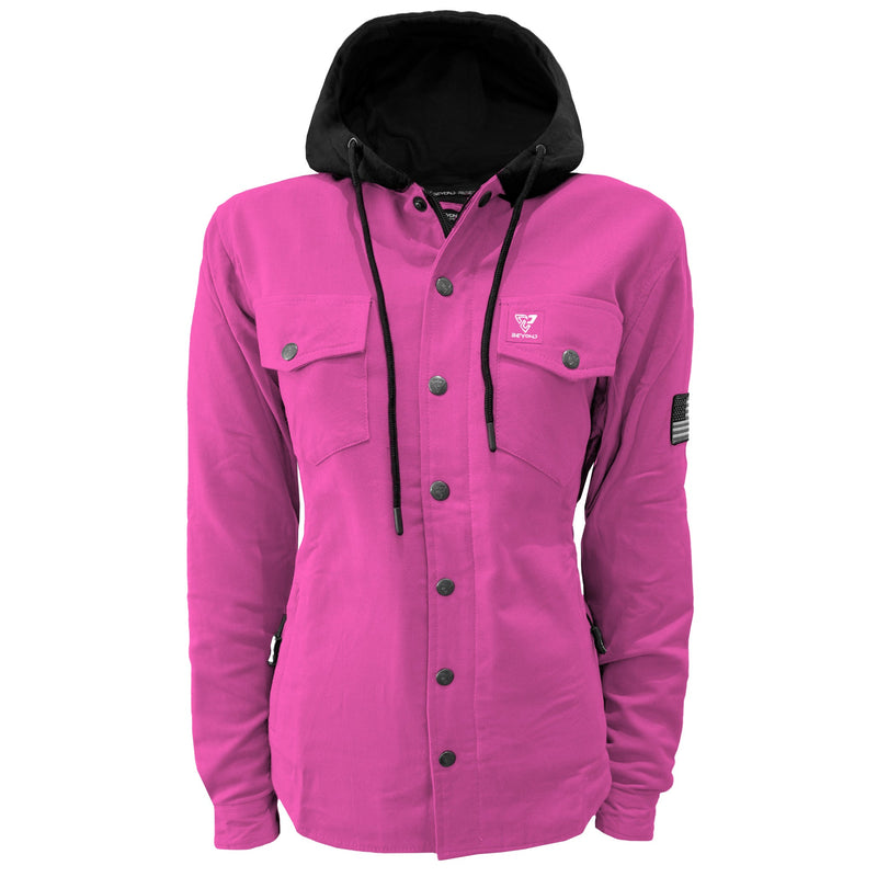 Load image into Gallery viewer, Protective Flannel Hoodie For Women - Pink Solid
