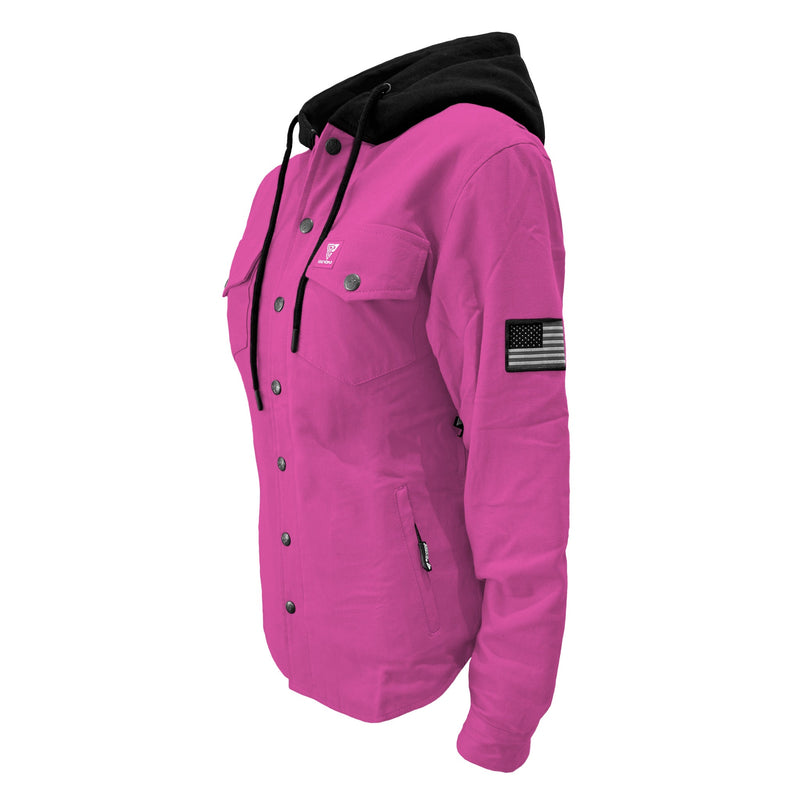Load image into Gallery viewer, Protective Flannel Hoodie For Women - Pink Solid
