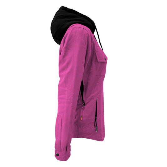 Protective Flannel Hoodie For Women - Pink Solid