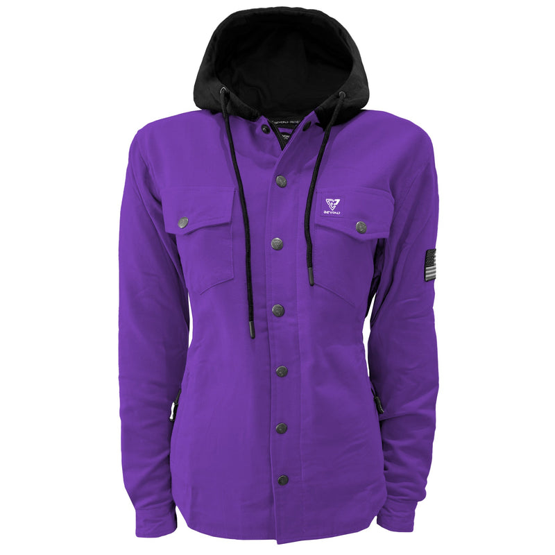 Load image into Gallery viewer, Protective Flannel Hoodie For Women - Purple Solid
