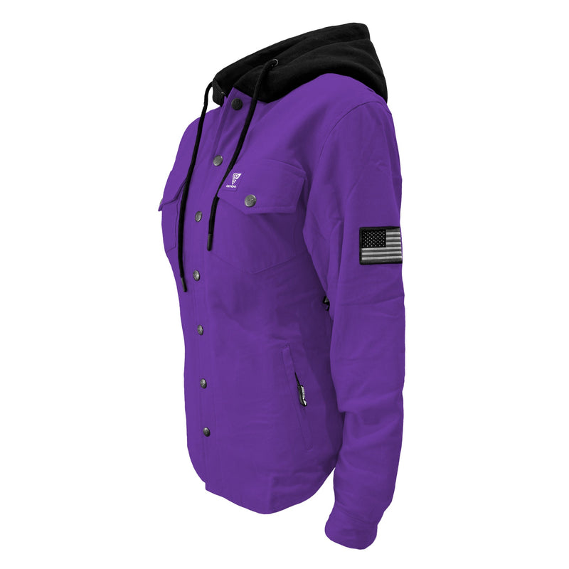Load image into Gallery viewer, Protective Flannel Hoodie For Women - Purple Solid
