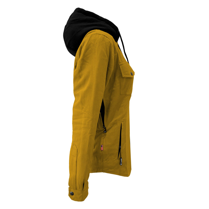 Load image into Gallery viewer, Protective Flannel Hoodie For Women - Yellow Solid with Pads
