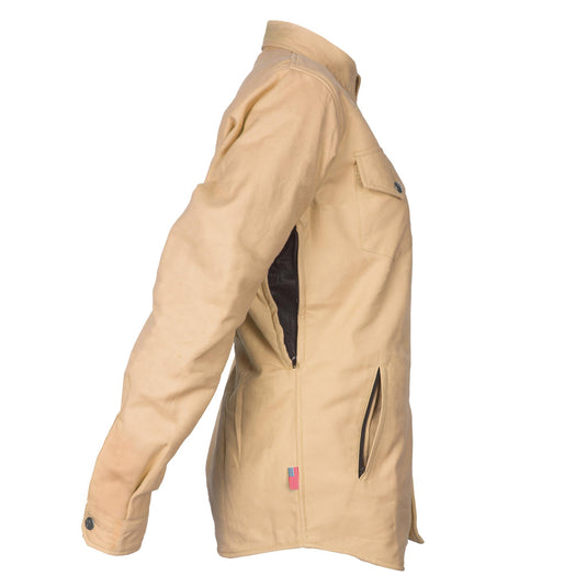 Protective Flannel Shirt for Women - Khaki Solid