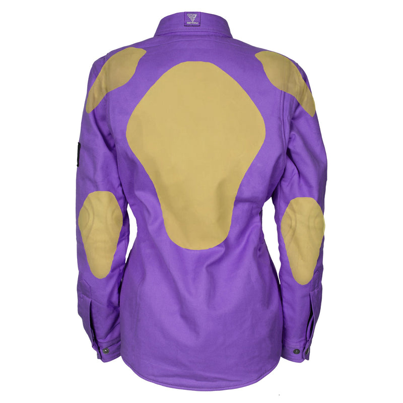 Load image into Gallery viewer, Protective Flannel Shirt for Women - Purple Solid with Pads
