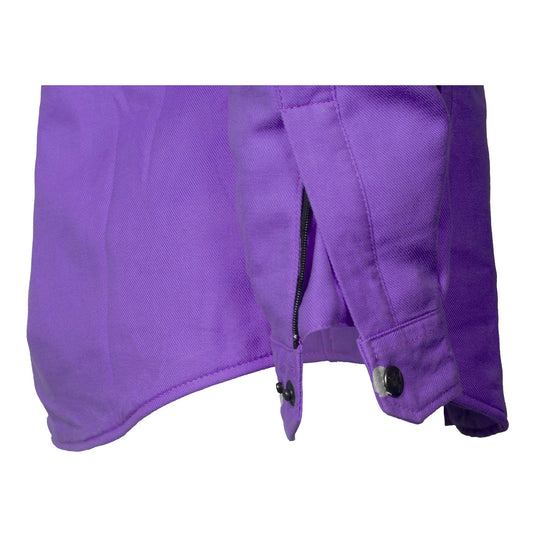 Protective Flannel Shirt for Women - Purple Solid with Pads