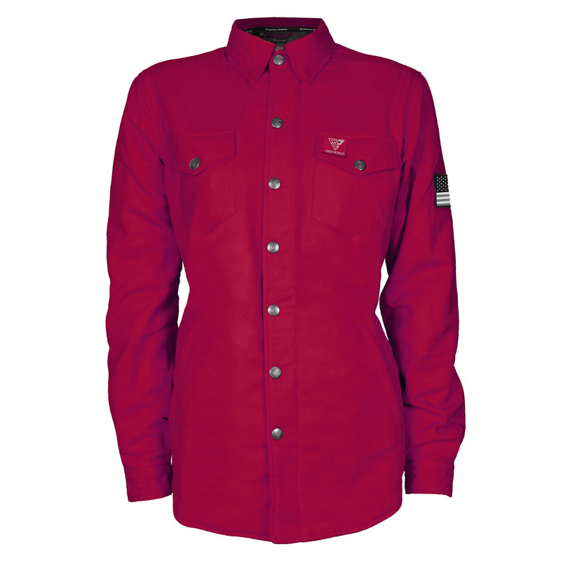 Load image into Gallery viewer, Protective Flannel Shirt for Women - Red Maroon Solid
