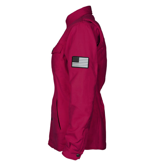 Protective Flannel Shirt for Women - Red Maroon Solid